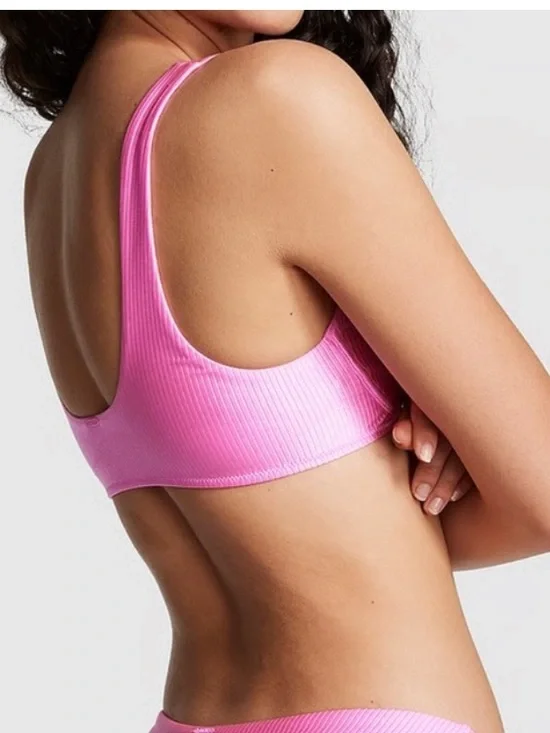 Set Of Two Different Pink ribbed Bikini tops from the brand VS PINK. XXL NWT’s - Picture 5 of 12